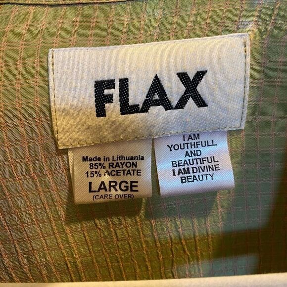 Flax Rayon Jacket Blazer Large - Picture 9 of 9